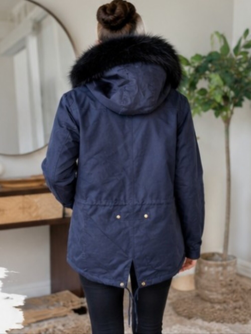 Ava & Kris Luxurious Fur and Cotton Canvas Utility Parka NWOT Size Small - Picture 2 of 10